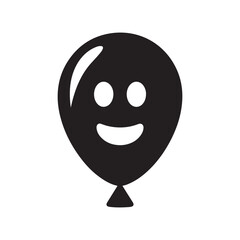 Smiling face balloon icon. Party balloon sign and symbol