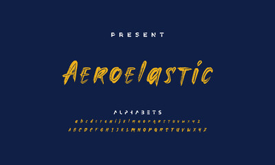 Brush stroke handwritten alphabet vector sans serif font design