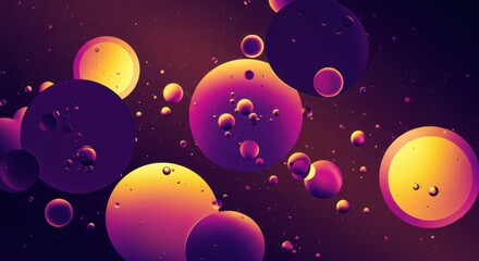 Fototapeta premium Colorful oil and water abstract with spheres and bubbles in vibrant light