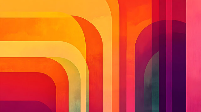 70s color gradient poster background, retro wall decoration, groovy, trippy, geometric shape, vintage hippie wall art for interior, decorative, banner, cover, card