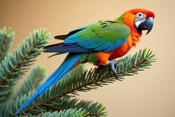 Obraz premium Colorful Parrot on a Branch