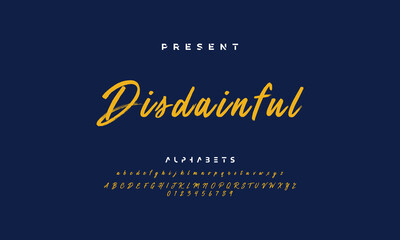 Brush stroke handwritten alphabet vector sans serif font design