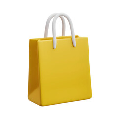 The Shopping Bag: A simple yet elegant illustration of a bright yellow shopping bag with white handles. The bag sits in a plain background