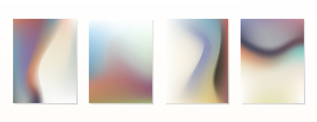 Fototapeta premium SET SOFT PASTEL GRADIENT MESH FLUID BLURRED COLOR . POSTER BACKGORUND DESIGN WITH COPY SPACE AREA VECTOR TEMPLATE GOOD FOR POSTER, WALLPAPER, COVER, FRAME, FLYER, SOCIAL MEDIA 
