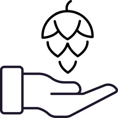 Hops over Hand Outline Picture for Graphic and Web Design, Apps, Adverts, Various Cards