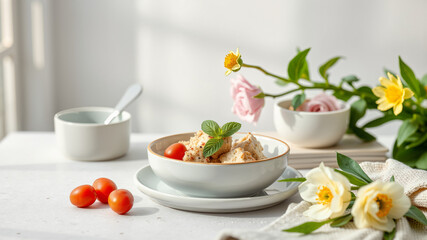 minimalistic spring food, light