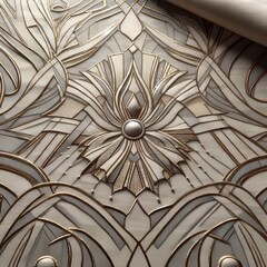 Linen fabric with an art deco inspired look