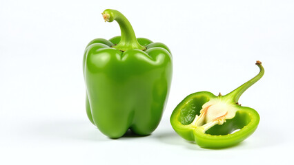 green paprika stands crisp white backdrop sweet pepper simple yet striking companion