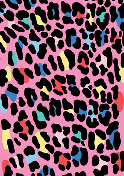 Colorful Leopard Print Pattern Illustration