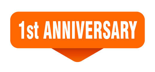1st anniversary sticker. 1st anniversary sign on transparent background