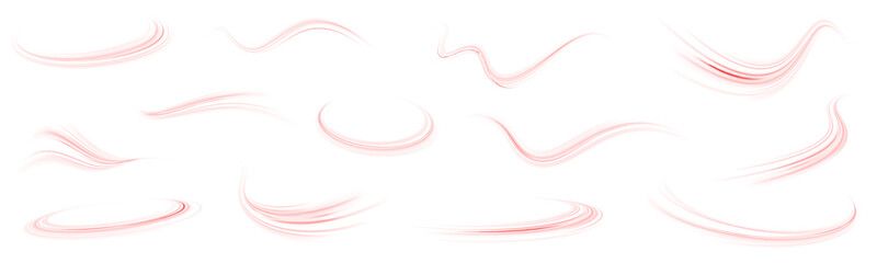 Elegant Red Light Wave Flowing Gracefully in a Minimalist Abstract Design