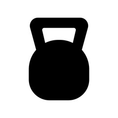 Simple Silhouette Illustration of a Kettlebell for Fitness and Training Applications