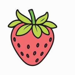 Obraz premium Cute cartoon strawberry illustration for kids