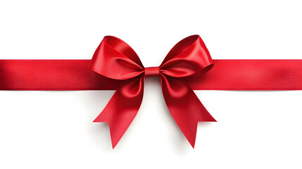 red ribbon bow on white background