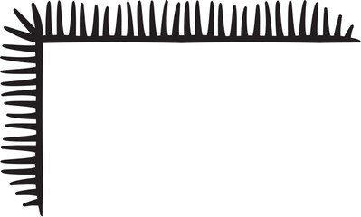 L-shaped border made with strokes joined to a line. Vector illustration made with black strokes creating an L-shaped border.