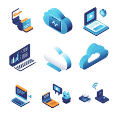 Isometric cloud computing and data storage technology design
