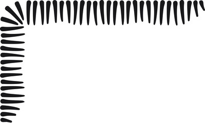 L-shaped border made with many strokes. Vector illustration made with black strokes creating an L-shaped border.