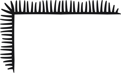 L-shaped border made with strokes joined to a line. Vector illustration made with black strokes creating an L-shaped border.