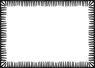 Rectangular border made with strokes joined to a line. Vector illustration made with black strokes creating a rectangular border.