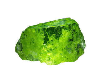 Fototapeta premium Bright Green Crystal Specimen with Transparent Background