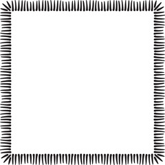 Square border made with many strokes. Vector illustration made with black strokes creating a square border.