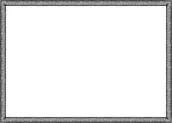Rectangular border with small lines crisscrossing over two lines. Vector illustration made with black strokes creating a rectangular border.