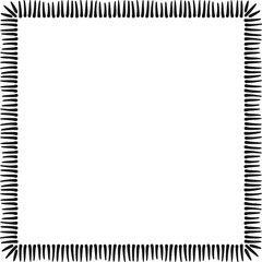 Square border made with many strokes. Vector illustration made with black strokes creating a square border.