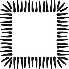 Square border made with strokes. Vector illustration made with black strokes creating a square border.