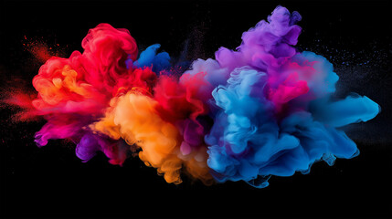 Vibrant and colorful ink swirling in water, creating an abstract and dynamic visual, ideal for artistic and creative themes.