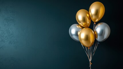 Vibrant Colorful Balloons Against Clear Blue Sky Creating Joyful Scene