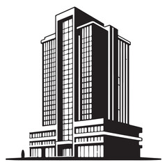Modern Building Silhouette Vector Graphic Design for Urban Projects