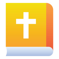Fototapeta premium Gradient color icon, illustration for Bible book, christmas, holy book.