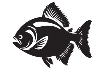 Silhouette pampus argenteus vector graphic for Asian fish market logo design