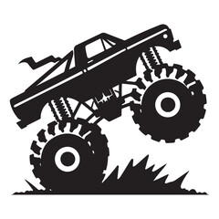 Monster truck vector illustration Off road vehicle silhouette for adventure © Creative Image  