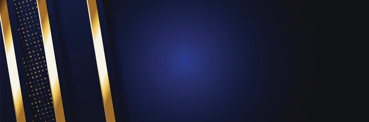 Obraz premium Abstract gold lines dark blue background design (1)