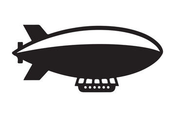 Vintage blimp airship transportation vector silhouette illustration art © Creative Image  