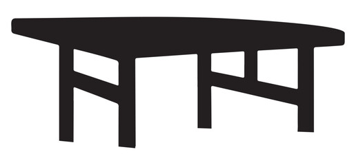 Wooden table furniture silhouette design vector illustration image