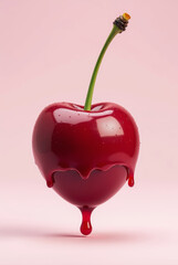 cherry with red drops of juice