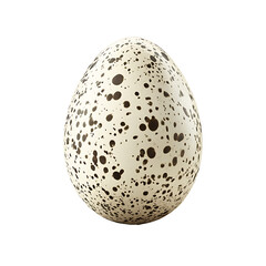 A realistic quail egg with a delicate speckled shell, isolated on a transparent background