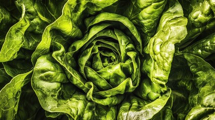 Obraz premium Fresh Green Lettuce Head with Crisp Leaves Isolated on White Background