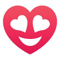 Gradient color icon, illustration for Heart emoji, smiley, happy.
