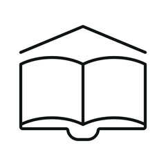 Book line icon editable stroke library vector object for educational materials libraries apps websites maps  