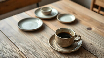 Japanese Aesthetic Coffee Shop with Wabi-Sabi Design