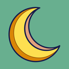 Crescent Moon in Space Vector
