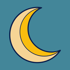 Crescent Moon in Space Vector
