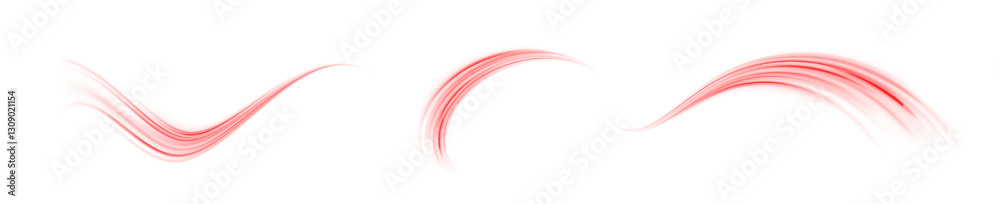 Wall mural subtle and graceful red glow arc floating with soft blurred edges