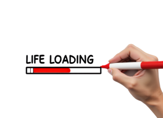 Life Loading concept image with transparent background