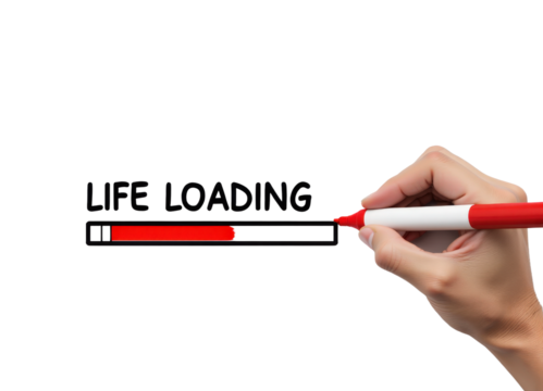 Life Loading concept image with transparent background