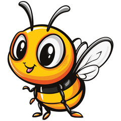 Fototapeta premium Buzzing Buddy: The Cheerful Cartoon Bee
