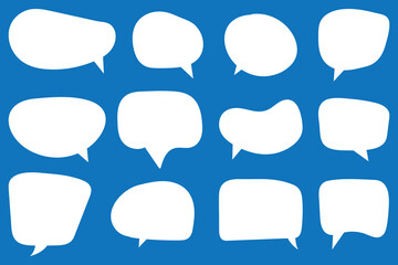 Obraz premium Set of speech bubbles. Speak bubble text, cartoon chatting box, message box. Blank empty speech bubbles. Vector illustration.